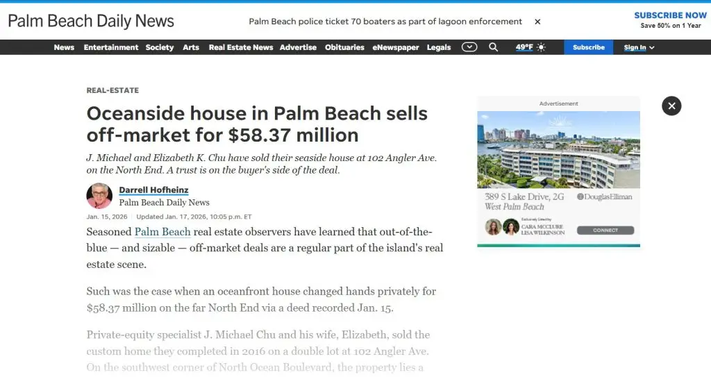 Palmm Beach Oceanfront Home