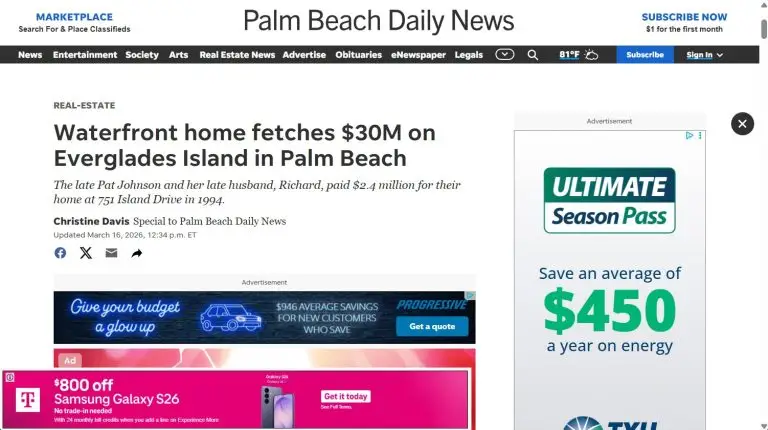 Palm Beach Lakefront Homes